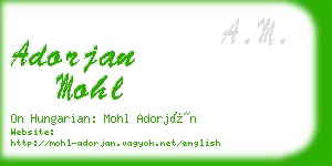 adorjan mohl business card